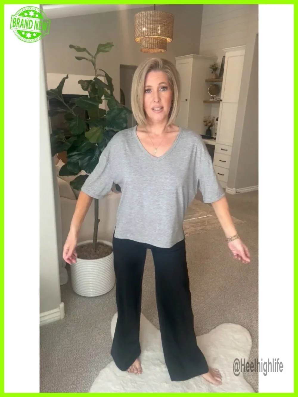 Cropped V Neck Half Sleeve Boxy T Shirt Casual Top